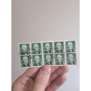1968 US Stamp Set: 1 Cent Green Thomas Jefferson, Set of 10‎